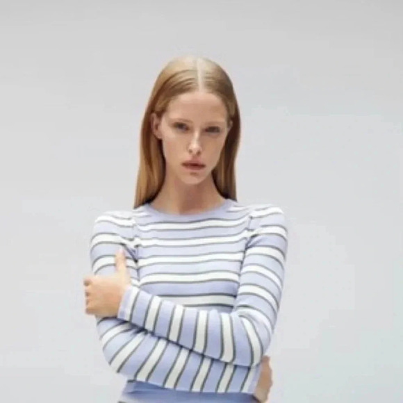 Zara Striped Crop Knit Sweater - Picture 1 of 5